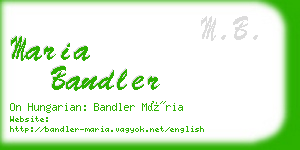 maria bandler business card